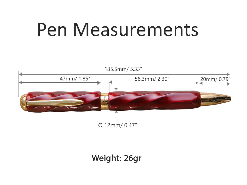 JINPU Ballpoint Pen - Tamamushi-nuri Red Ballpoint Pen - Wancher Pen