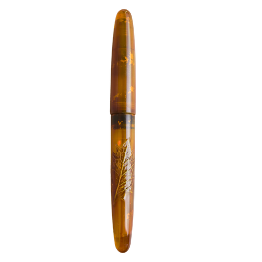 Tamesukashi Toumei - Kiei Holly Olive Fountain Pen - Wancher Pen