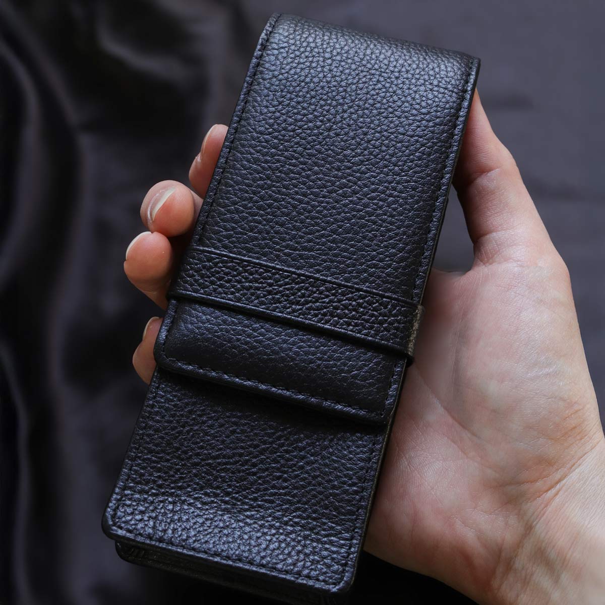 Terasaki Leather Pen Case - Black - Wancherpen International