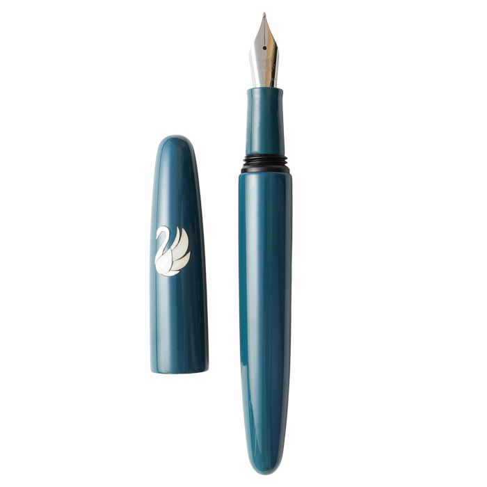 Dream Pen Zogan Swan - Urushi Teal Fountain Pen - Wancher Pen