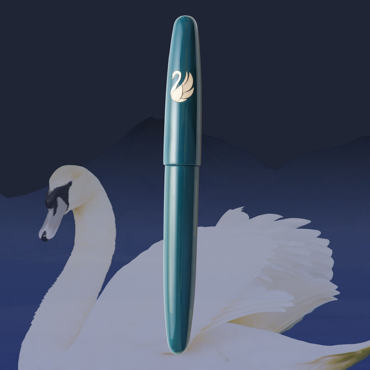 Dream Pen Zogan Swan - Urushi Teal Fountain Pen - Wancher Pen