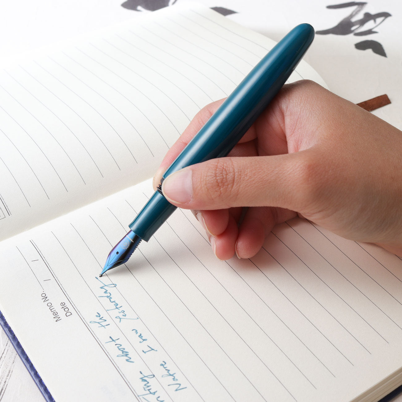 Dream Pen Zogan Swan - Urushi Teal Fountain Pen - Wancher Pen