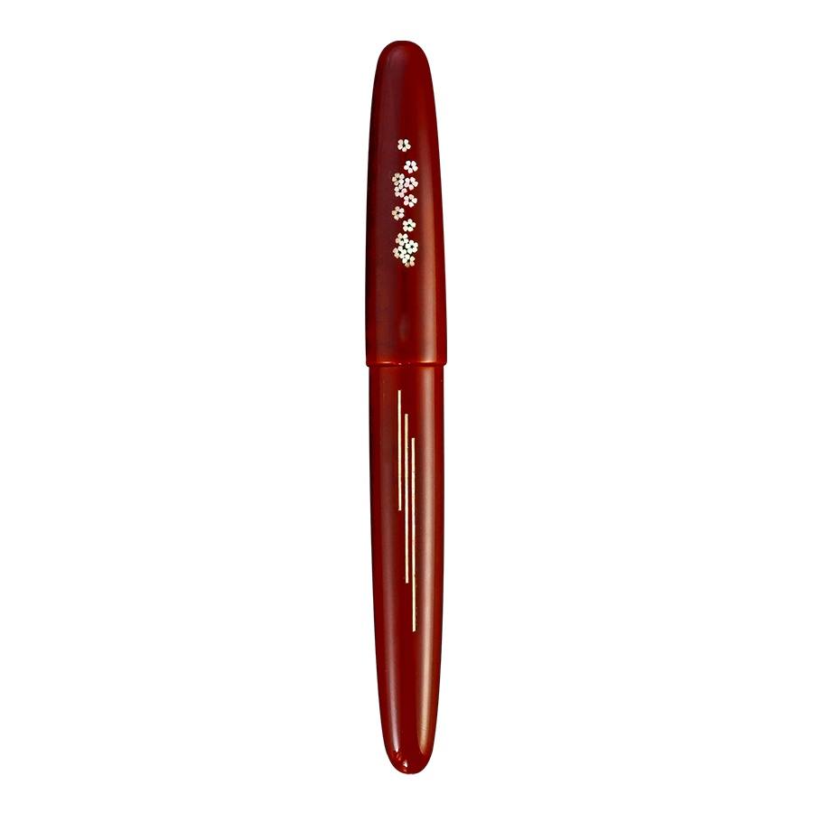 Zogan Sakura River - Urushi Aka Tamenuri Fountain Pen - Wancher Pen