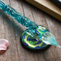 Kunisaki - Glass Dip Pen Set - Jade Vine - Wancherpen International