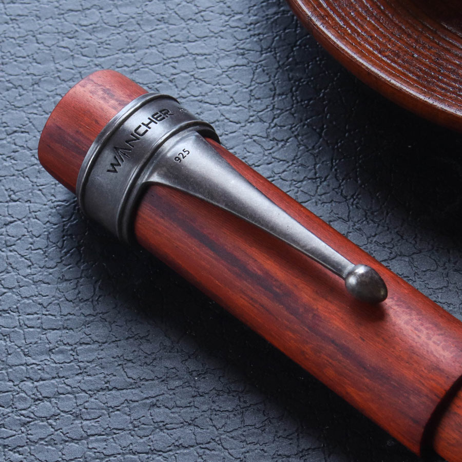 筆記具 Vantex World Tree Olive Wood Fountain Pen Silver 925 Clip WANCHER