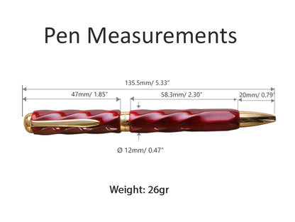 JINPU Ballpoint Pen - Tamamushi-nuri Red Ballpoint Pen - Wancher Pen