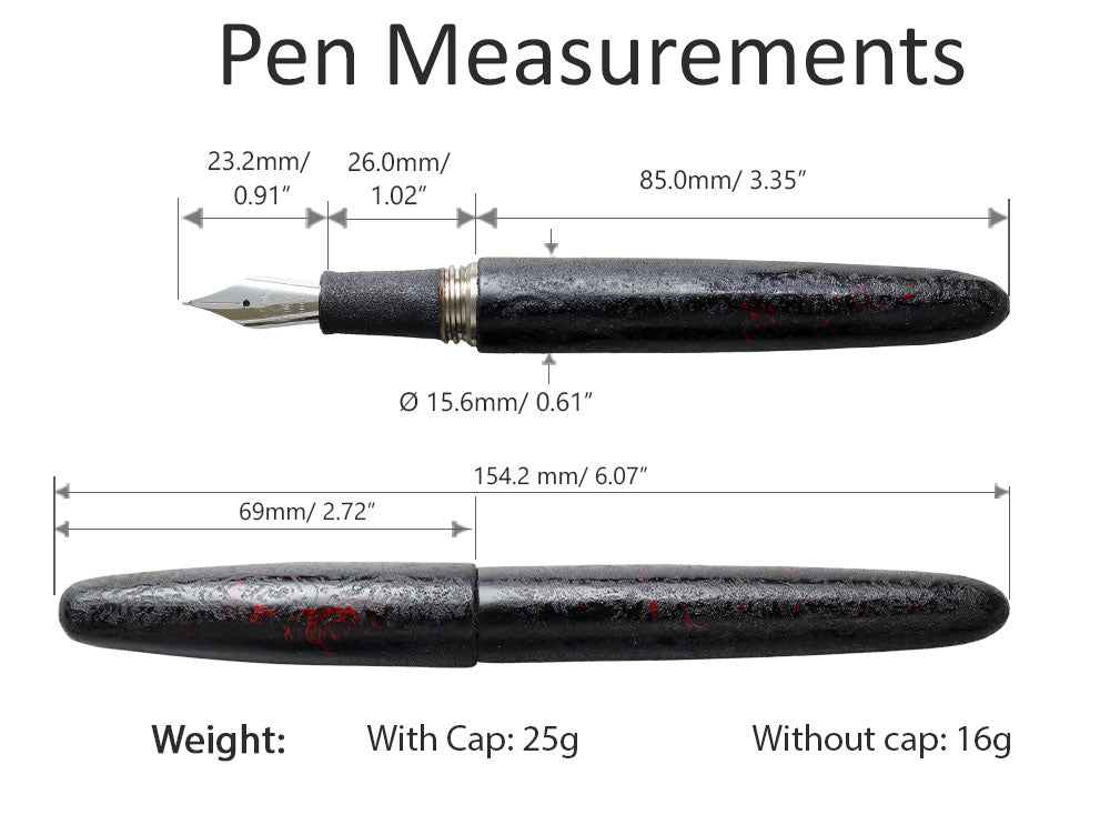 Oita Urushi - Kurozan Fountain Pen Fountain Pen - Wancher Pen