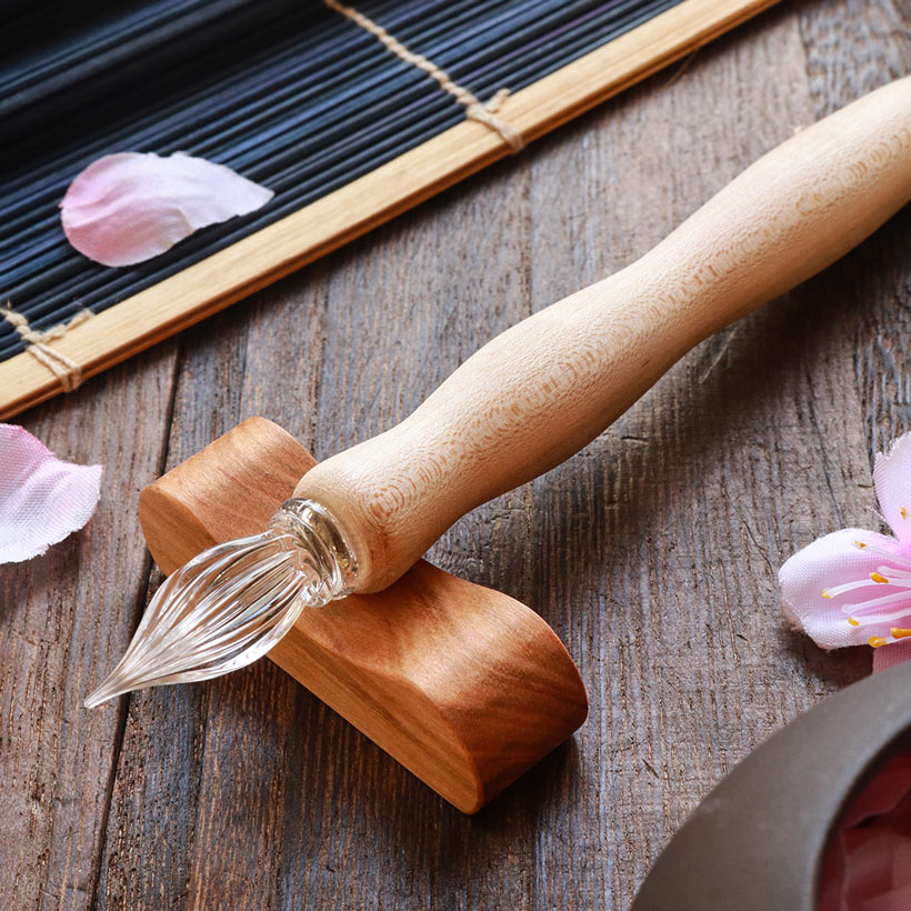 Kuretake Wood Glass Dip Pen Set - Senbonzakura Glass Pen - Wancher Pen