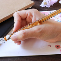 Kunisaki - Glass Dip Pen Set - Autumn Ginkgo - Wancherpen International