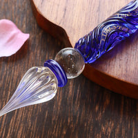 Kunisaki - Glass Dip Pen Set - Blue Rose - Wancherpen International