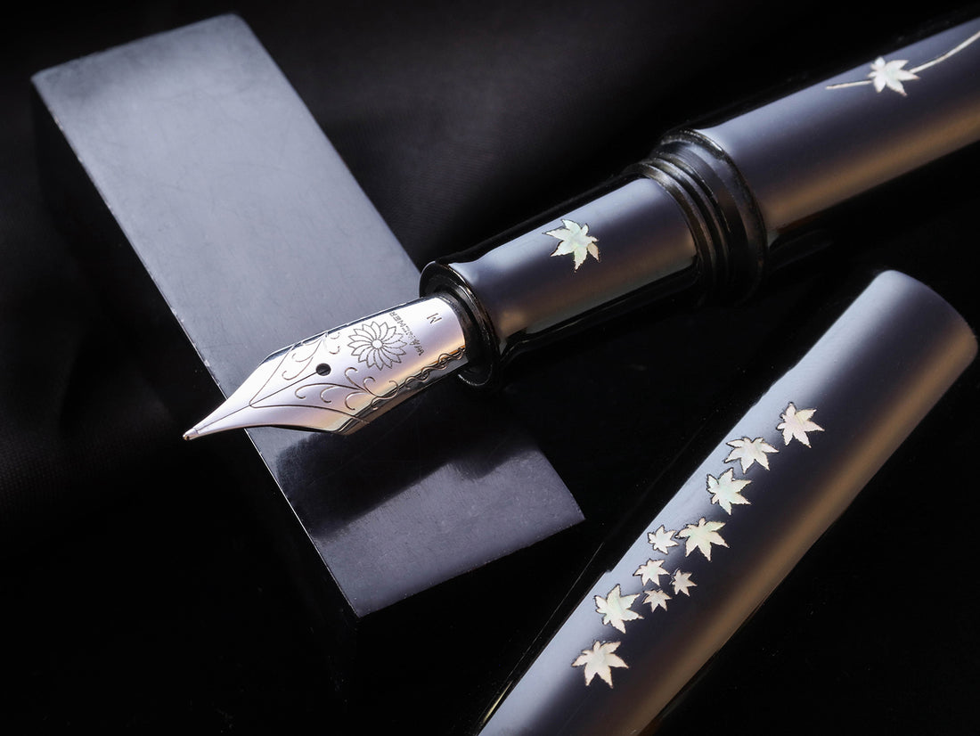 Zogan Momiji - Urushi Black Fountain Pen - Wancher Pen