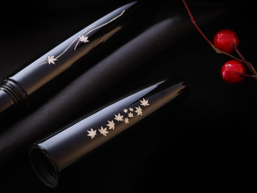 Zogan Momiji - Urushi Black Fountain Pen - Wancher Pen