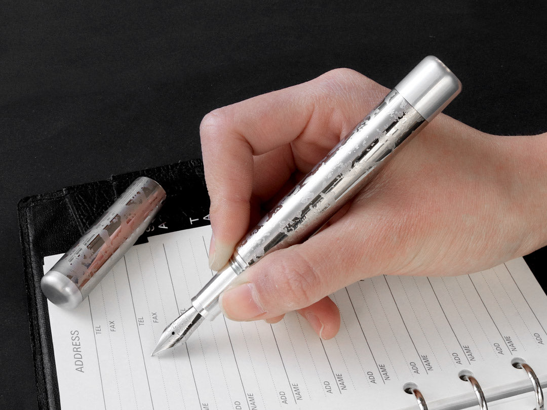 Primo - Frosty Silver Fountain Pen - Wancher Pen