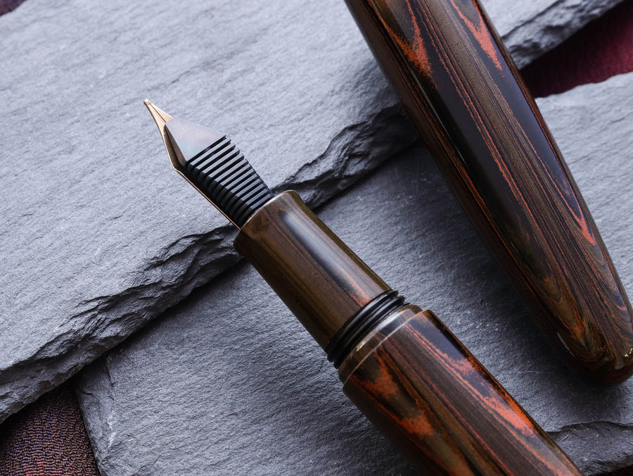 True Ebonite - Marble Brown Fountain Pen - Wancher Pen