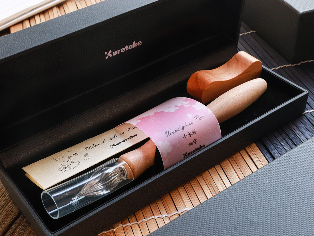 Kuretake Wood Glass Dip Pen Set - Senbonzakura - Wancherpen International