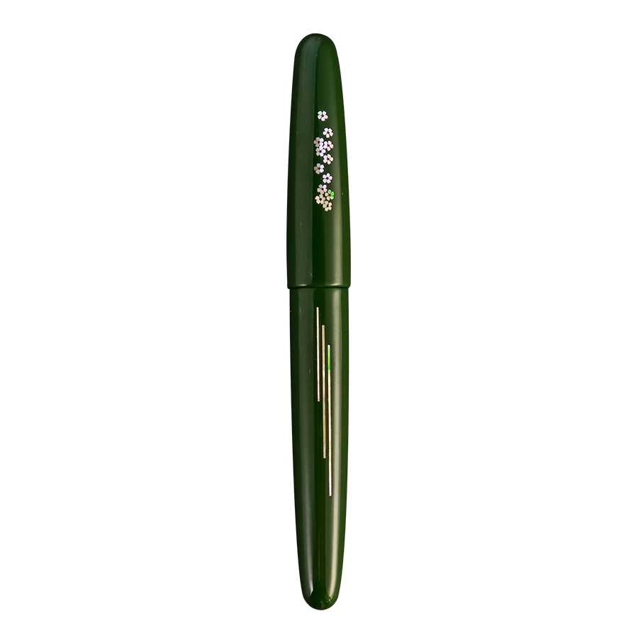 Zogan 桜の川 Sakura River - Urushi Green Fountain Pen - Wancher Pen