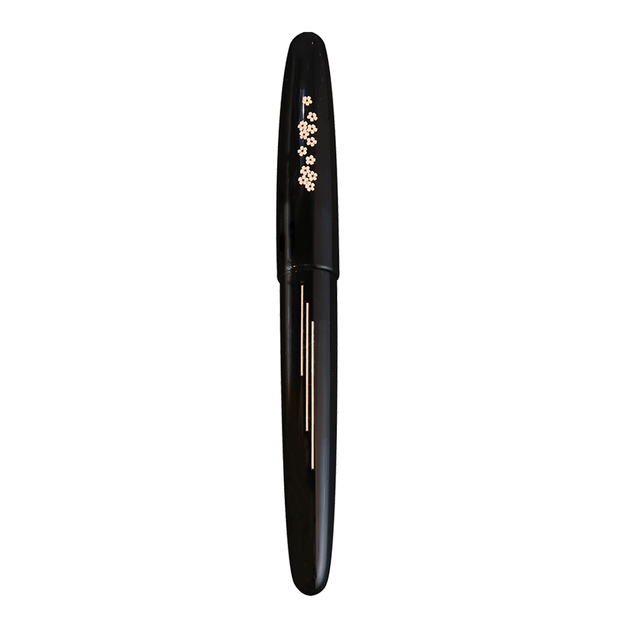 Zogan 桜の川 Sakura River - Urushi Black Fountain Pen - Wancher Pen
