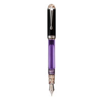 Crystal Light Smoke Topaz Fountain Pen - Wancher Pen