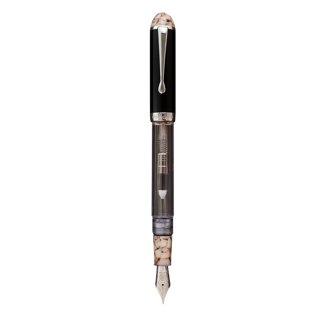 Crystal Light Smoke Topaz Fountain Pen - Wancher Pen
