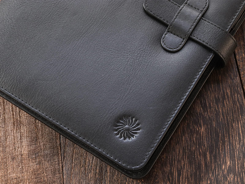 Leather Notebook Cover A5 - Classic - Black - Wancherpen International