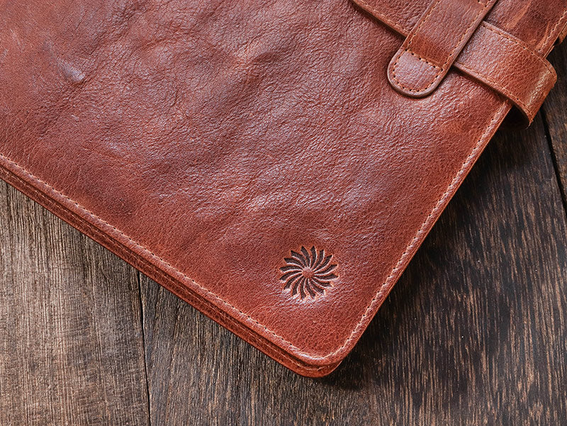 Leather Notebook Cover A5 - Classic  - Cognac Brown - Wancherpen International