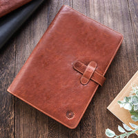 Leather Notebook Cover A5 - Classic  - Cognac Brown - Wancherpen International