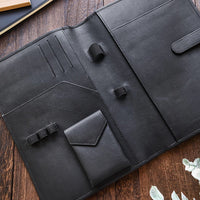 Leather Notebook Cover A5 - Compact - Black - Wancherpen International