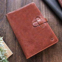 Leather Notebook Cover A5 - Compact - Cognac Brown - Wancherpen International