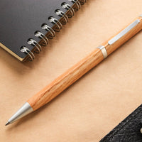 Meiboku Triangular Oak Ballpoint Pen - Wancher Pen