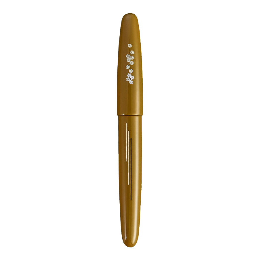 Zogan 桜の川 Sakura River - Urushi Yellow Fountain Pen - Wancher Pen